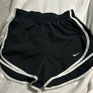 Nike Black Athletic Shorts with White Piping